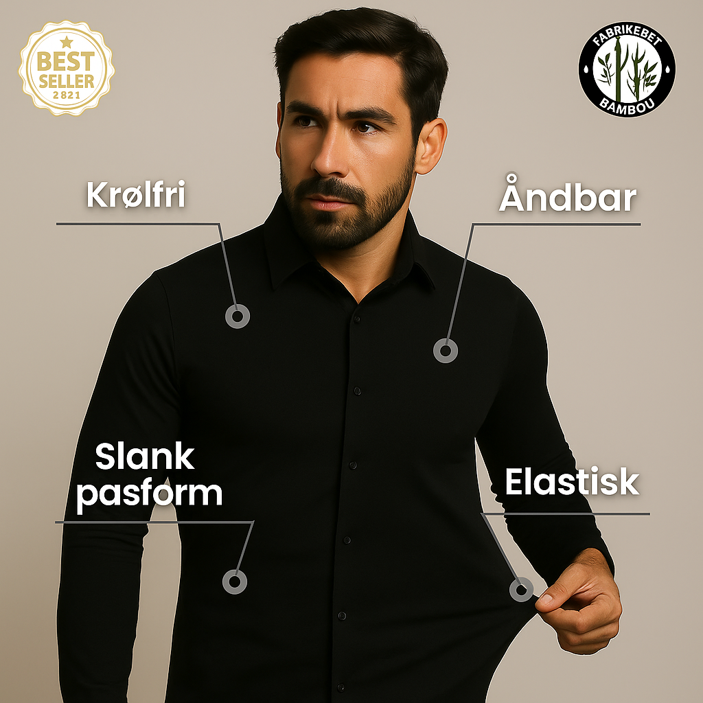 Krølfri skjorte med slank pasform — Signatur™